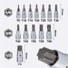 Torx Bit Socket Set 13pcs 3/8" Dr. T8 - T70 E Star Premium S2 Alloy Steel Cr-V Steel Star Socket Torx Bits Metric 1/4, 3/8 and 1/2-Inch Drive