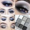 MEICOLY Black Smokey Eye shadow Palette, Eye Black 9 Colors Gray Silver White Matte Glitter Eyeshadow Palette,Pressed Shimmer Pigmented Halloween Goth Pallet Nake Eye Shadow sombras de ojos