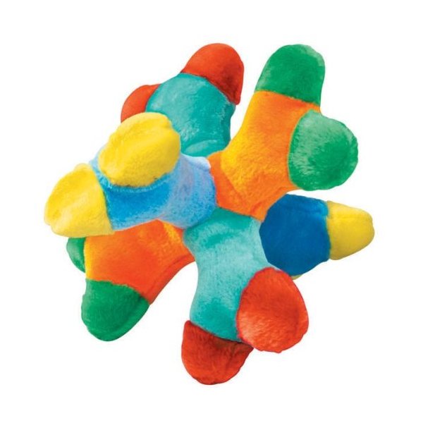 Zanies Attack A Jack Big Breed Dog Toys Colorful 6 Squeaker Soft Plush Bones 11" Jumbo