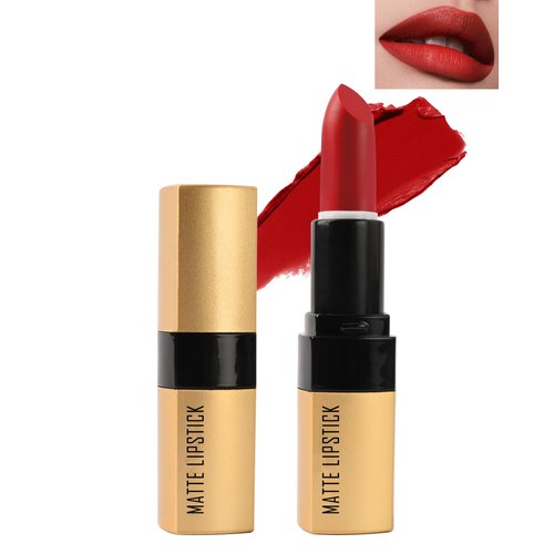 Matte Lipstick, Chili Red Velvet Smooth Lip Tint Stain,Long Lasting Waterproof 24 Hours Lip Gloss Lipcolor, labiales mate 24 horas originales,Non-Stick Not Fade Lipgloss,Lip Makeup Gift for Woman-06