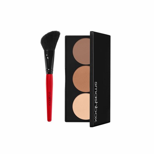 Smashbox Step-By-Step Contour Kit | Buildable, Highlight, Shapes + Brush, 0.4 Ounce, Light/Medium