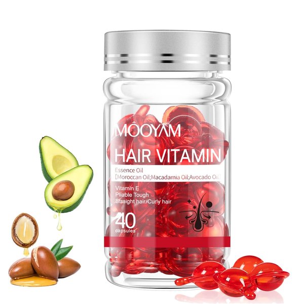 Hair Treatment Serum with Moroccan Oil & Argan Oil & Avocado Oil & Vitamin E,Hair Vitamins Capsules for Women Men Dry Hair Treatment,Hair Repair Essential Oil Hair Mask Anti Frizz and Damaged Hair