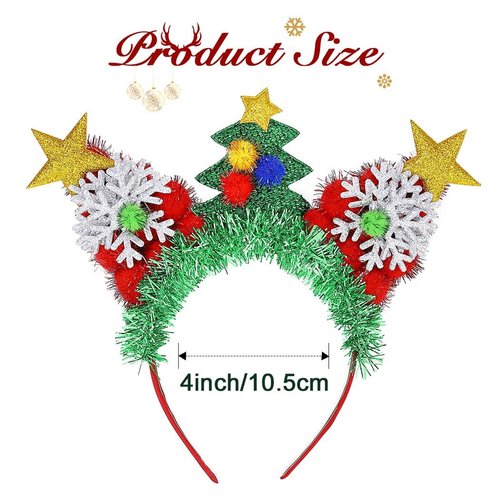 Nicute Light Up Christmas Headband Green LED Xmas Hair Hoop Glow Festival Party Hair Band for Women and Girls (Green 2)