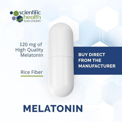Scientific Health Solutions Melatonin 120mg | Single-Dose Melatonin in Easy-to-Swallow Capsules | Vegan, Non-GMO & Gluten-Free | US-Made Extra Strength Melatonin