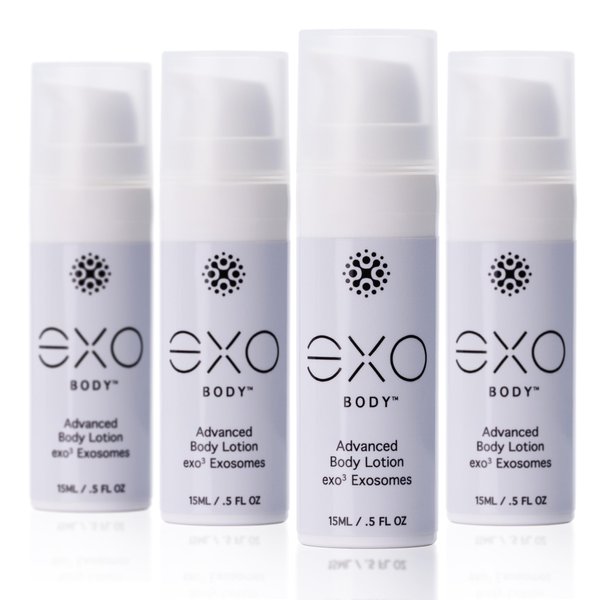 EXO SKIN SIMPLE EXO BODY™ Advanced Body Lotion Travel Size | Unprecedented Hydration and Tone | 15ML (.5 fl oz.), Pack of 4