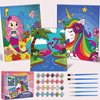 Paint-by-Numbers-Kit-for-Kids, 3 Pack 8x10 Inch Framed Canvas With 24x3ml Acrylic Paints Pots, 6 Brushes, Paint And Sip Kit For Kids, Predrawn Paint Canvas, Painting Stuff For Teens, Kids Art Set
