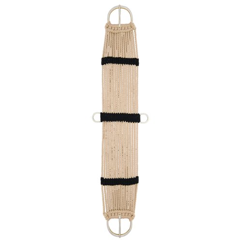 Weaver Equine Rayon 17 Strand Horse Cinch, Anti-Slip Saddle Cinch Girth with Flat Buckle, Western Horse Riding Supplies, ‎Tan/Black