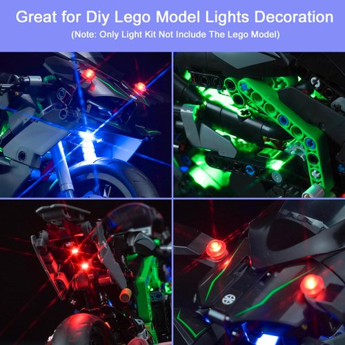 Hilighting Upgraded Led Light Kit Compatible with Lego Technic Kawasaki Ninja H2R Motorcycle Building Set, Lights Decoration Compatible with Lego 42170 (Model Not Included)