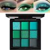 9 Colors Green Eyeshadow Christmas Makeup Glitter Matte Eyeshadow Palette,Stocking Stuffers for Women,Highly Pigmented Metallic Shimmer Bright Dark Green Eye Shadow,Waterproof Green Face Witch Makeup