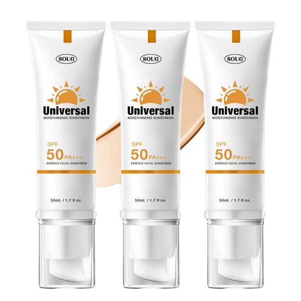 Tinted Sunscreen For Face SPF 50, Universal Protector Solar 50 Face Sunscreen Moisturizer, No Sticky, Hydrating travel size Sunscreen, 50ml (1, Tinted)