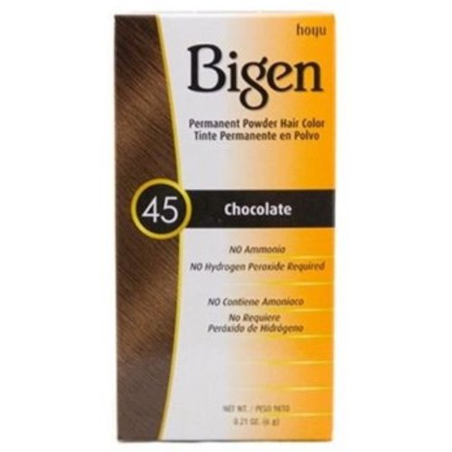 Bigen Permanent Powder Hair Color 45 Chocolate 1 ea (Pack of 8)