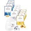 [K Beauty Snp] Variety Ampoule Sheet Mask Set | Bird's Nest, 24K Gold, and Diamond Face Mask | For Hydrating, Brightening, and Sensitive Facial Skin | Korean Face Masks Skincare | 12 Sheets