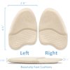 Beautulip Metatarsal Pads for Women, Anti-Sliding Pads for Open Toe Shoes, Ball of Foot Cushions, Shoe Filler, Reduce Foot Slip 3-Pair (Beige+Black+Clear)
