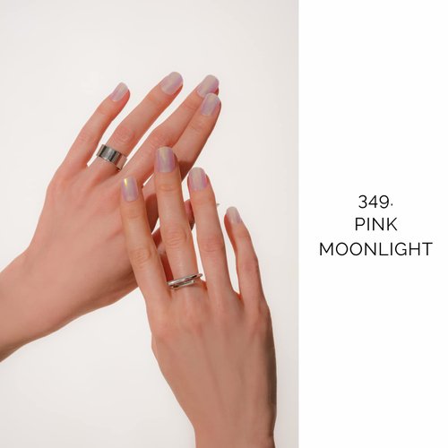 NAILOG Semi Cured Gel Nail Strips 20 Pcs Gel Nail Stickers | Buy 2 Get 1 UV Lamp| Extra Long Nail Wraps with Glossy Gel Finishing | Pink Moonlight