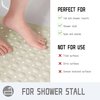 Yimobra Shower Stall Mat Non Slip, 21x21 Inch, Soft Square Bath Mat for Shower with Suction Cups and Drain Holes, Stall Floor Mats for Bathroom, Machine Washable, Bathroom Accessories, Beige