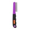 Hartz Flea Comb for Dogs and Cats, Fine-Toothed to Remove Fleas & Flea Eggs, Gentle Detangling or Dematting Tool for Face & Paws, Metal, Black & Purple