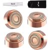 Replacement Heads for Finishing Touch Flawless Facial Hair Remover Device for Women, Replacement Blades for Flawless Replacement Heads Gen 2, 18k Gold with Gurelax Flannel Bag（4PCS)