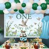 Sursurprise Duck Hunting First Birthday Decorations, One Lucky Duck Backdrop Mallard Duck Balloon Garland Arch Kit for Boys 1st Birthday Party Supplies