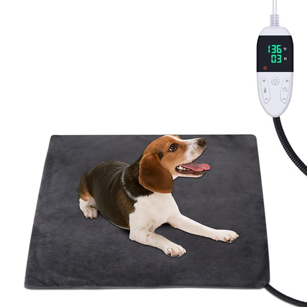 ENJOY PET Pet Heating Pad, Dog Heating Pad with 12 Level Timer and Temperature, Indoor Heating Pad for Cats Dogs with Iron Chew Resistant Pipe, Long-Time Working Pet Heated Mat, Auto Power Off