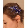 Kercisbeauty Blue Side Hair Clip for Women and Girls Wedding Bridal Hair Piece Something Blue Wedding Hair Jewelry (Blue)