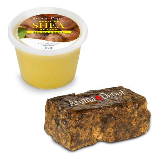 Raw African Shea Butter 1 lb / 16 oz Each Yellow/Gold & Black Soap BAR Grade A Pure Natural Unrefined Fresh Moisturizing, Ideal for Dry and Cracked Skin. Can be use in Body, Hair and Face