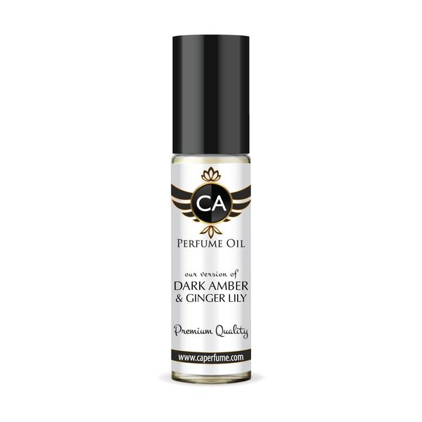 CA Perfume Club Impression of J Mlon Dark Amber & Ginger Lily For Women Replica Fragrance Body Oil Dupes Alcohol-Free Essential Aromatherapy Sample Travel Size Concentrated Roll-On 0.3 Fl Oz/10ml