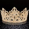 YADIRF Alloy King Queen Royal Full Round Crown Wedding Tiara Headbands Princess Crowns For Pageant Party Hair Accessories (Gold)