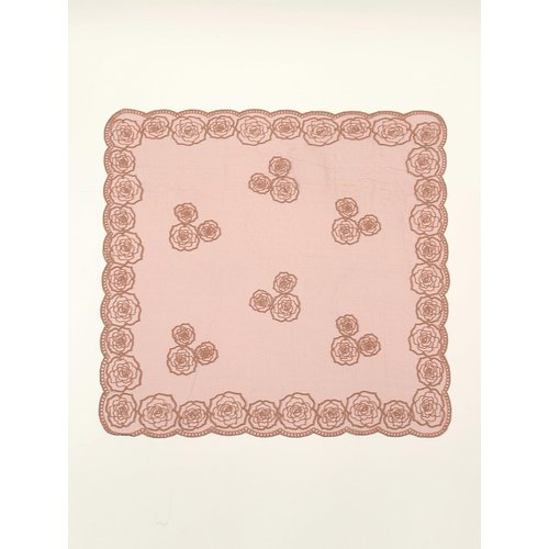 Floerns Women's Flower Embroidery Hair Scarf Headband Sheer Hair Bandana Burgundy One Size