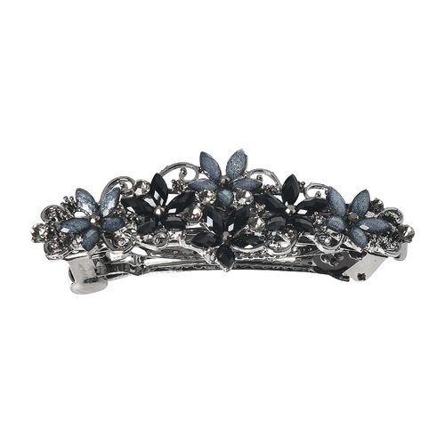 Crystal Floral French Hair Clips Barrettes for Thick Thin Hair Elegant Flower Hair Barrette Medium Ponytail Holders Rhinestone Hair Clips Vintage Hair Accessories for Women