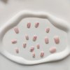 24Pcs Short Press on Nails Pink Fake Nails Cute False Nails with Flowers Design Square Acrylic Nail Gradient Glue on Nails Full Cover Glossy Artificial Nails Stick on Nails for Women Girls