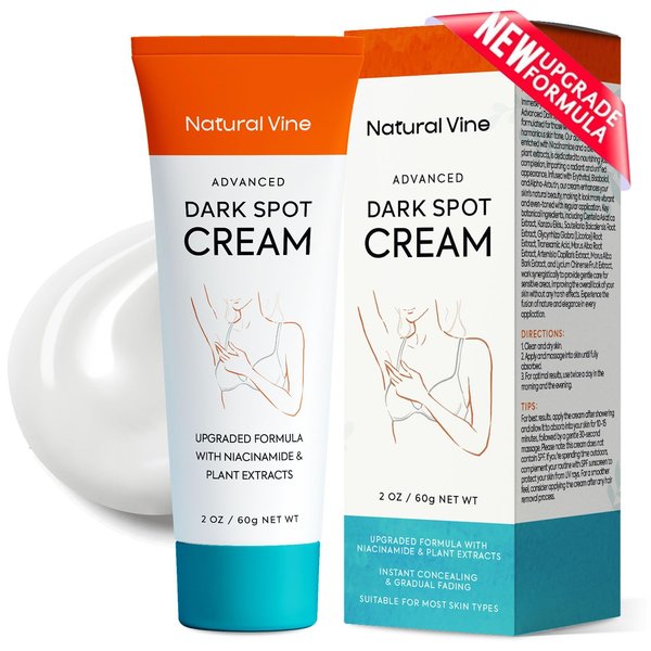 Natural Vine Dark Spot Corrector: Dark Spot Remover for Face Body in 4-8 Weeks - Instant Concealing & Age Brown Sun Faded Spot Remover Melasma Freckles Correcting with Niacinamide for Women & Men 60g
