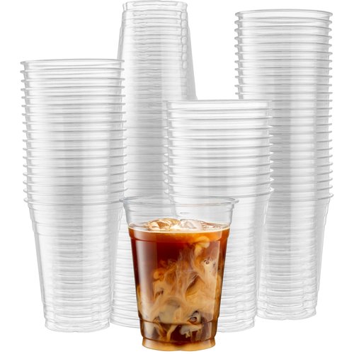 ELEGANT DISPOSABLES [50 Count] 16 Ounce Crystal Clear PET Cups for Iced Coffee, Cold Drinks, Slush, Smoothy's, Slurpee, Party's, Plastic Disposable Cups