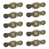 10 Pieces Metal Hair Clips with Round Tray Base for 12mm and 16mm Cabochon Settings, Hair Barrettes with Hairgrip Base for DIY Hair Accessories Making, Antique Bronze