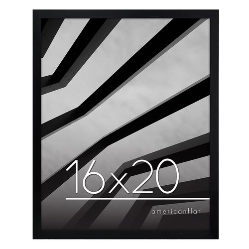 Americanflat 16x20 Picture Frame in Black - Thin Border Photo Frame with Polished Plexiglass - Wall Picture Frame with Hanging Hardware Included for Horizontal or Vertical Display Format
