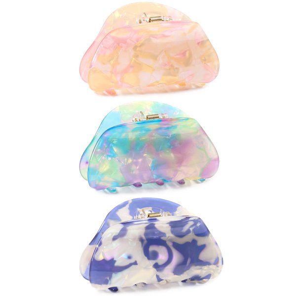 Jayongnee clip Hair Claw Clips for Women, Shell Hair Clips for Thin Hair, French Design Acrylic Hair Barrettes with Print Hair Accessories for Women Girls Strong Hold Jaw Clips