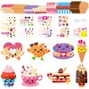 3sscha 123Pcs Valentine's Day Dessert Craft Kit for Kids DIY Make Your Own Ice Cream Cupcake Set Self-Adhesive Sticker Handmade Artwork Valentine Decor Classroom Home Activity Party Favor Supplies