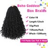 12inch Goddess Box Braids Crochet Hair Crochet Box Braids Curly Ends 3X Bohemian Crochet Box Braids Hair Synthetic Crochet Hair Extensions(12inch(Pack of 8), 1B)