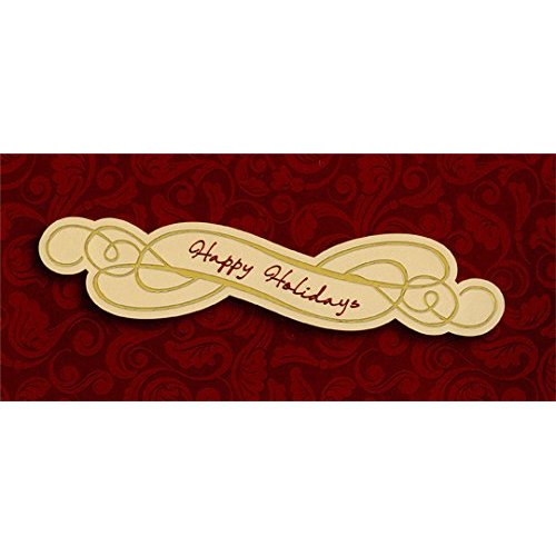 Designer Greetings Happy Holidays on Burgundy Swirls - Package of 8 Christmas Money/Gift Card Holders