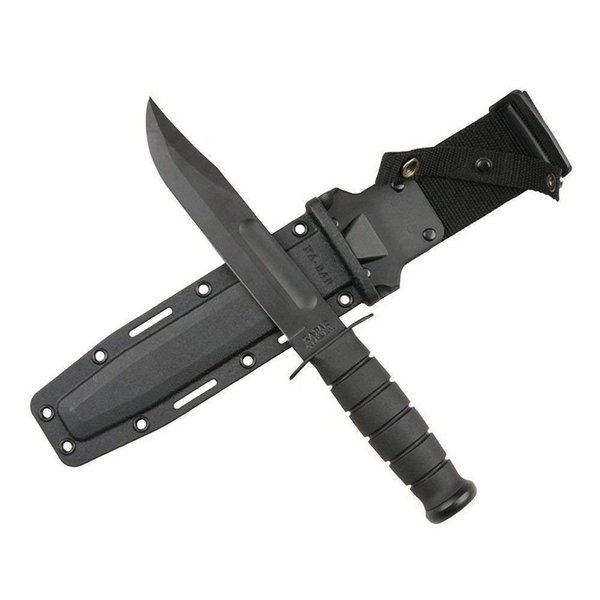 KA-BAR #1213 Black Straight Edge Knife / Hard Sheath