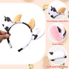 Kistreao Cow Ears Headband Cow Horns Hair Bands Cute Animal Ear Hair Accessories for Women Girls Halloween Cosplay Costume Festival Party Supplies