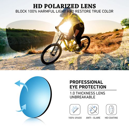 WEAROYO Polarized Sports Sunglasses for Men Women,Cycling Running Driving Fishing Trekking Sun Glasses 100% UV Protection