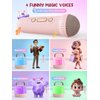 Iyoyo Mini Karaoke Machine for Kids Portable Bluetooth 5.3 Speaker with 2 Wireless Kareokee Microphones, 360° Colorful LED Light Karaoke Toy Gifts for Girls Boys Ages 4-12 Birthday(Peach Pink-2 Mic)