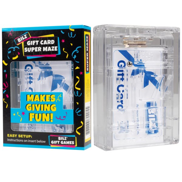 BILZ Money Puzzle - Brain Teasing Maze for Cash or Gift Cards - Fun Way to Give Gifts - Perfect for Christmas Stocking Stuffers and Holiday Presents - Reusable Puzzle for Kids, Adults and All Ages