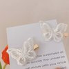 Ruwado 6 Pcs Butterfly Hair Clips Lace White Soft 3D Metal Cute Hair Accessories Alligator Clips Pins for Women Girls Wedding Theme Parties Favor Decoration