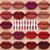 LSxia 18 Colors Capsule Pills Lipstick Mini Lip-Stick Set, Long Lasting Mini Matte Lipstick Lip Stain Lip Tint - Labiales Mate 24 Horas Originales, Cute Dark Red Matte Lipsticks Set for Women