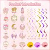 36 pcs Baby Shower Party Hanging Swirls Decor,Girls Ceiling Hanging Streamers for Girls Kids Gender Reveal Baby Shower Birthday Party Supplies Decoration