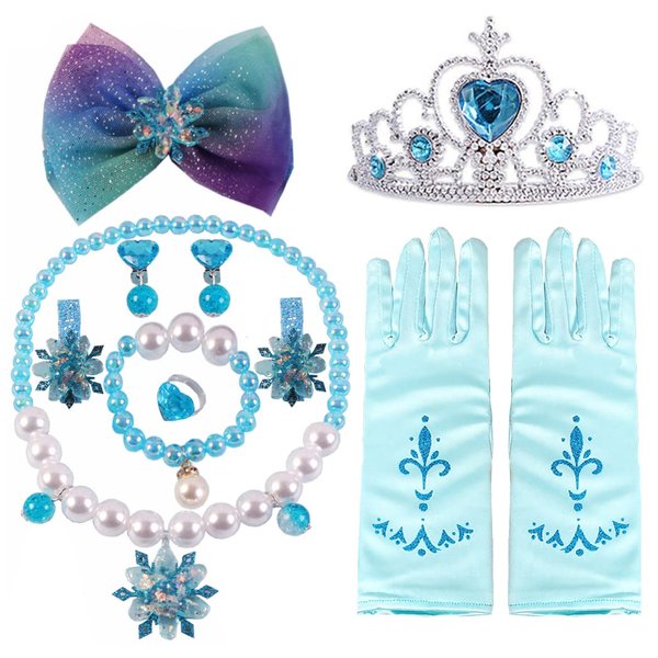 Girls Costume Accessories Princess Elsa Accessories for Girls Elsa Crown Gloves Halloween Christmas Party Favors for Kids