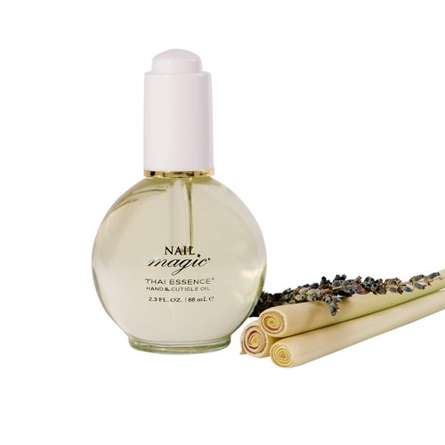 Nail Magic Hand & Cuticle Oil - Thai Essence, frangranced with Lemongrass and Lavender Essential Oils - Organic, Natural Nail Oil, Hand Oil for Stronger Nails and moisturized skin.