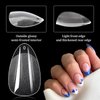 LoveOurHome 600pc Almond Gel X Nail Tips Short Fake Nails Clear XS False Nail Tips Full Cover Soft Gel Artificial Fingernails for Gel Acrylic Nails Extension Press on Nails Making