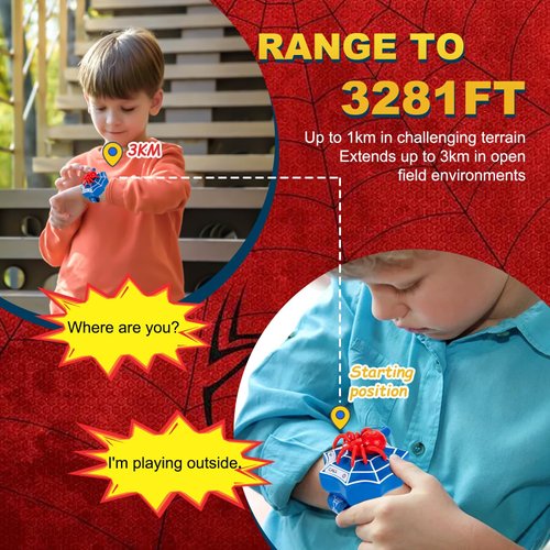 AZYFEI Spider Walkie Talkies for Kids - 2 Way Radios Toys for Boys & Girls Ages 3-12 - Long Range, 3 Channels - Outdoor Adventure, Camping, Hiking Gifts Birthday Gifts Christmas Stocking Stuffers